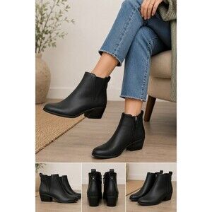 Dr. Scholl’s Lacey Black Ankle Boots Women’s Size 10M Chunky Heel Booties NWOT